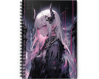 Anime girl art notebook anime art notebook anime journal art anime school supplies demon girl notebook manga art notebook waifu notebook