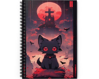 Halloween Notebook Cat Notebook Anime Notebook Manga Notebook Black Cat Notebook Halloween Cat Notebook Cat Journal Halloween Cat Journal