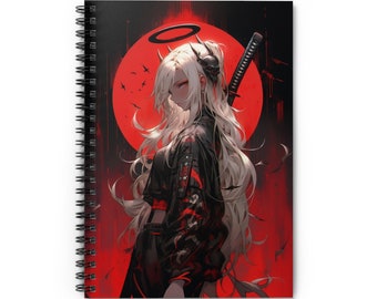 Anime girl art notebook anime art notebook anime journal art anime school supplies demon girl notebook manga art notebook waifu notebook