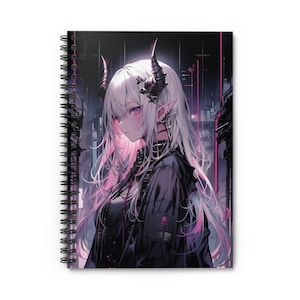 Anime girl art notebook anime art notebook anime journal art anime school supplies demon girl notebook manga art notebook waifu notebook