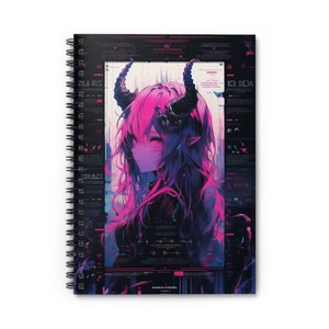 Anime girl art notebook anime art notebook anime journal art anime school supplies demon girl notebook manga art notebook waifu notebook
