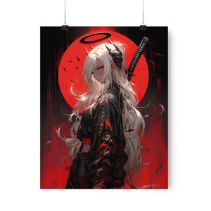 Anime art poster anime art print anime waifu poster demon girl art print Japanese art print manga poster art anime home decor anime wall art