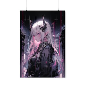 Anime girl art poster anime art print anime waifu poster demon girl art print Japanese art poster manga poster anime home decor wall print