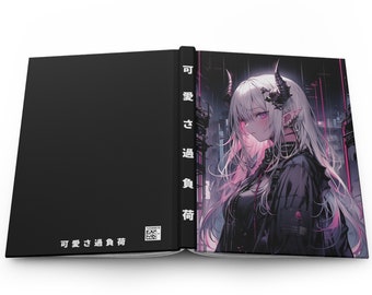 Anime art journal anime girl notebook anime gift dream journal demon art anime gift for girl anime waifu journal Japanese art journal
