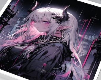 Anime-klistermärke Anime estetiskt klistermärke Waifu-klistermärke Demonflicka-klistermärke Animeflicka-klistermärke - Demonflicka Nulla-klistermärke