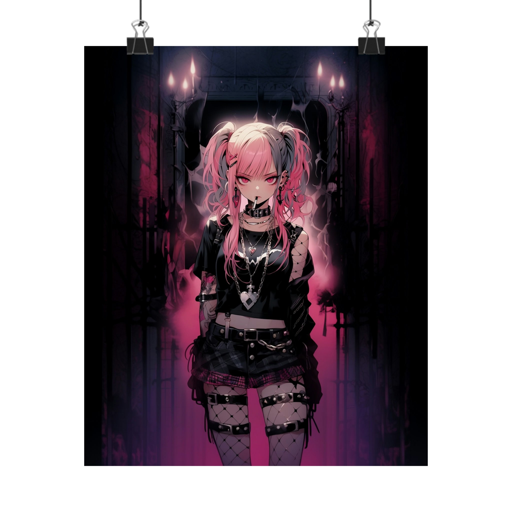 Dark Anime Girl Art Anime Aesthetic Print Gothic Emo Gamer -  Finland