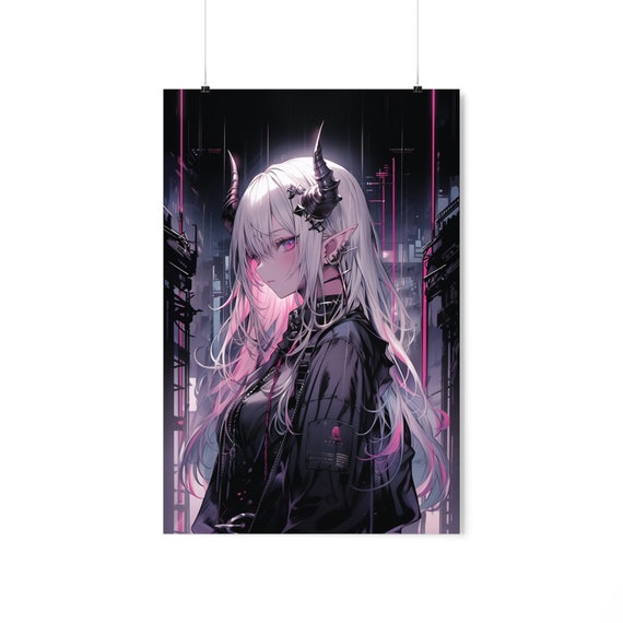 Anime girl art poster anime art print anime waifu poster demon girl art print Japanese art poster manga poster anime home decor wall print