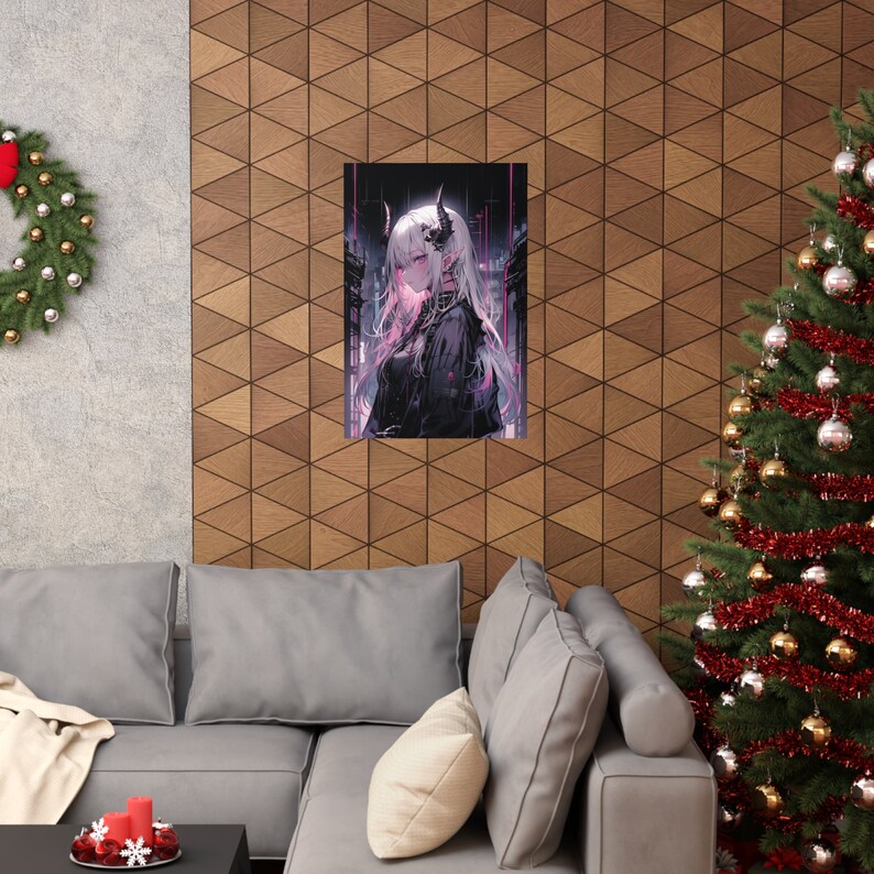 Anime girl art poster anime art print anime waifu poster demon girl art print Japanese art poster manga poster anime home decor wall print image 3