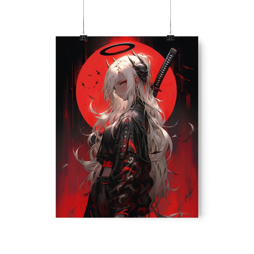 Anime Art Poster Anime Art Print Anime Waifu Poster Demon Girl Art Print Japanese Art Print