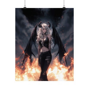 Anime art poster anime art print anime waifu poster demon girl art print Japanese art print manga poster art anime home decor anime wall art