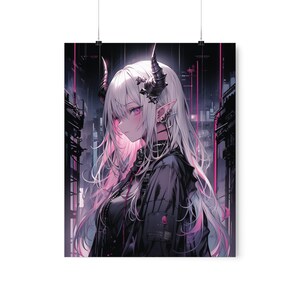 Anime girl art poster anime art print anime waifu poster demon girl art print Japanese art poster manga poster anime home decor wall print image 6