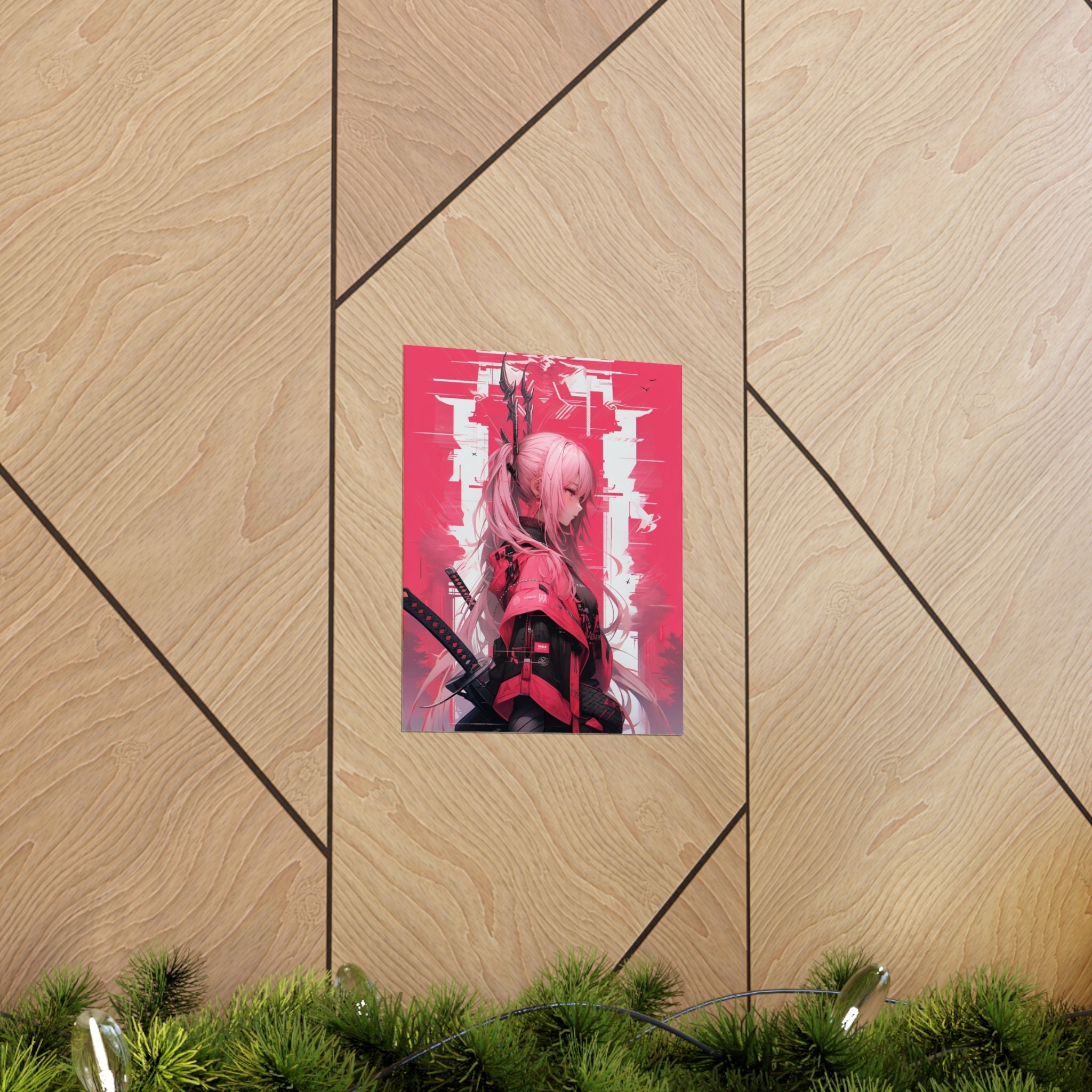 Anime Art Poster Anime Art Print Anime Waifu Poster Samurai Girl Art Print Japanese Art Poster
