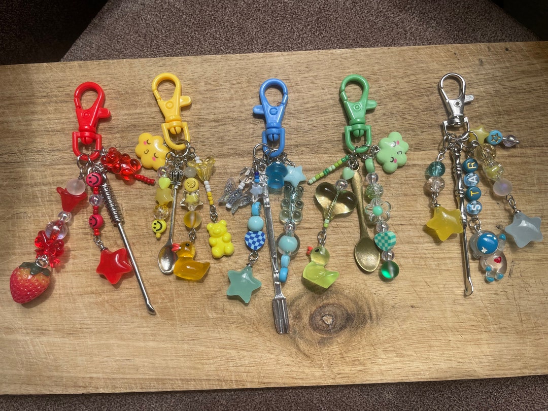 Y2k Inspired Mini Spoon Keychains Bag Charms Rainbow Colors Etsy