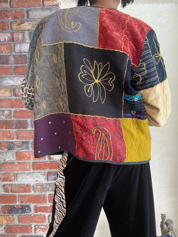 90s Vintage | Women's Patchwork Jacket | Quilted … - image 5