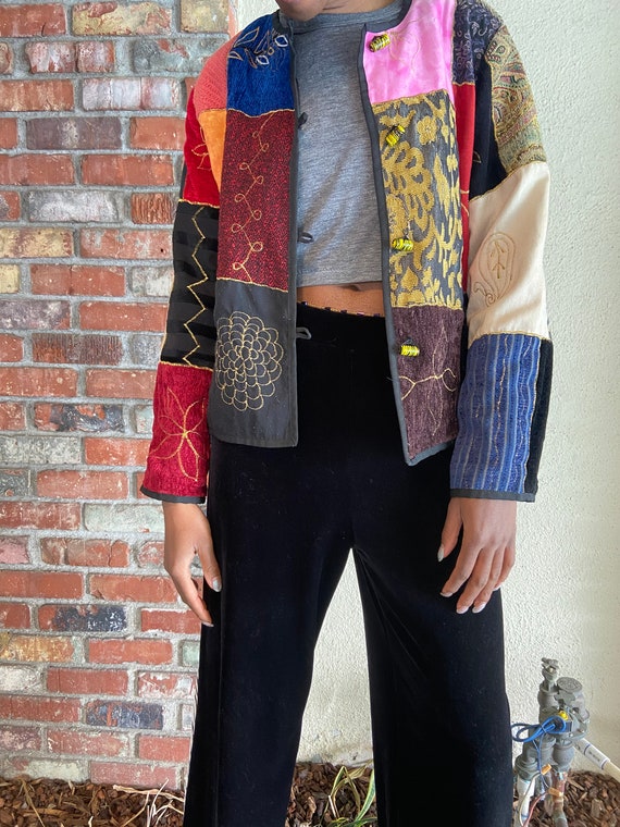 90s Vintage | Women's Patchwork Jacket | Quilted … - image 2