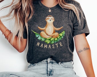 Namaste Sloth Shirt, Funny Sloth Shirt, Sloth Lover Shirt, Sloth Gifts, Sloth T Shirt, Yoga Sloth Shirt