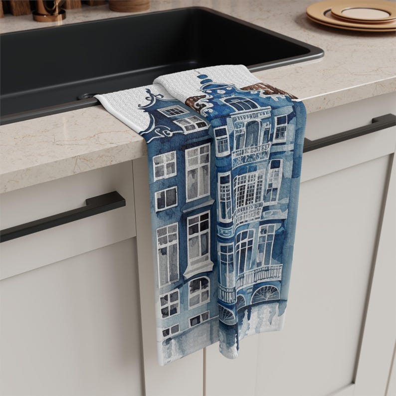 LawrencegiftDesigns Delft Canal House Tea Towel - Thumbnail 2