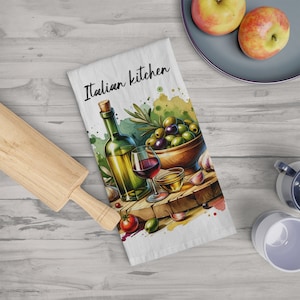 Italian Kitchen Towel, Beautiful Italian design for your kitchen, decorative towel with Italian flair.