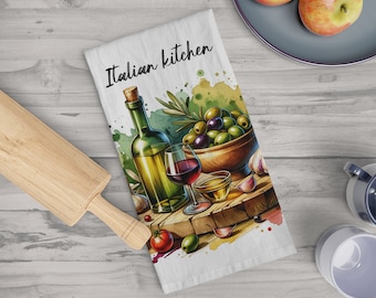 Italian Kitchen Towel, Beautiful Italian design for your kitchen, decorative towel with Italian flair.