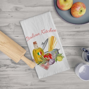 Italian Kitchen Towel, Beautiful Italian design for your kitchen, decorative towel with Italian flair. Italian family gift, Kitchen towel