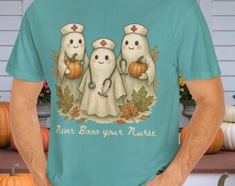 Ghost Nurse T-Shirt: Halloween Apparel for Medical Professionals
