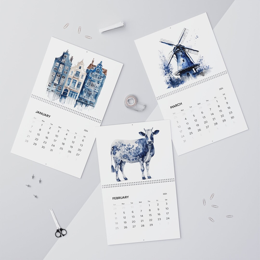 Delft, Dutch Inspired Wall Calendars 2024, Beautiful Kalender Which is