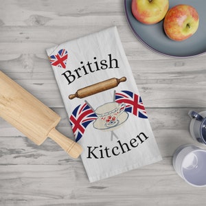 British Kitchen Soft Tea Towel, Decorative Kitchen towel for that touch of British tea time.