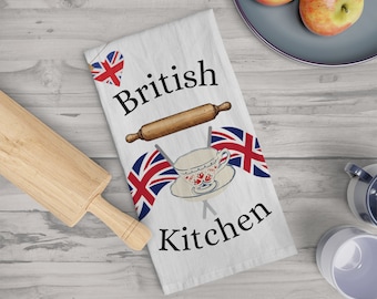 Miękka ściereczka kuchenna British Kitchen, dekoracyjna ściereczka kuchenna, która nada odrobinę brytyjskiego charakteru posiłkom podczas picia herbaty.