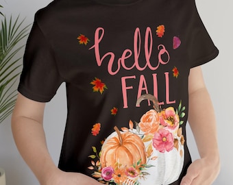 秋シャツ、パンプキンTシャツ、秋ギフトシャツ、秋Tシャツ、秋シャツ、秋スウェットシャツ、かわいい秋シャツ、秋の花柄シャツ、彼女へのギフト