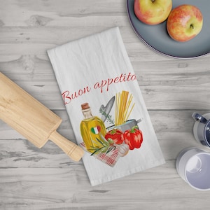 Italian Kitchen Towel, Beautiful Italian design for your kitchen, decorative towel with Italian flair, Buon Appetito