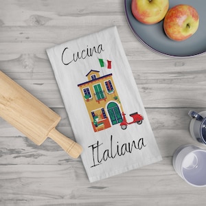 Zachte Italiaanse keukentheedoek, Cucina Italiana, theedoek - Grote katoenen theedoek