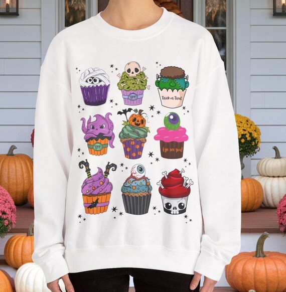 Felpa con cupcake di Halloween Dolcetto o scherzetto, Maglione