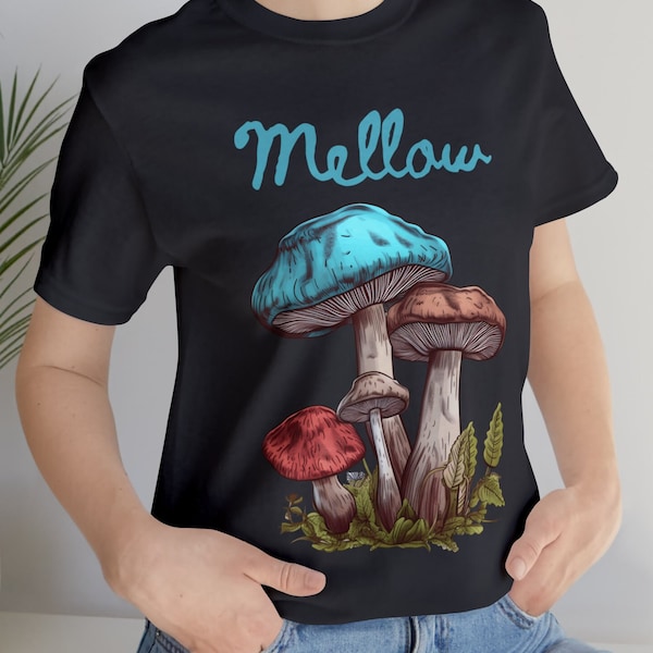 Mellow mushroom shirt, Unisex Jersey Short Sleeve Tee, gift for mushroom lover. Mushroom gift t-shirt