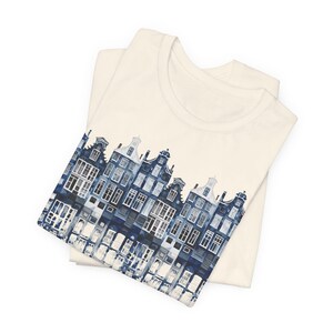 Amsterdam Canal Shirt Holland Tshirt Dutch Heritage Travel Gift Unisex Apparel Delft Blue Tees Houses Architecture Design Netherlands image 9