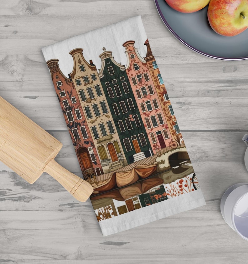 LawrencegiftDesigns Amsterdam Canal House Tea Towel
