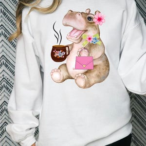Hippo Shirt, Floral Hippo Shirt, Hippopotamus Shirts, Hippo Lover T-Shirt, Animal Lover Shirt, Hippo gift Shirt,Hippopotamus Tee,Hippo Tee