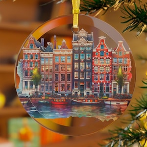 Christmas ornaments, Amsterdam ornament, Canal house Dutch Christmas ornament, Christmas in Holland, Glass ornaments