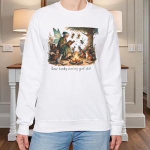 Bookish Fairycore Sweatshirt, Gift for Book Lover, Cottagecore, Unisex Crewneck Jumper, Cozy Pullover, Literary Clothing