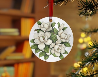 Metalowe ozdoby Southern Magnolia | Dekoracje świąteczne, Upominek ślubny, Pamiątkowa ozdoba, Wystrój domu, Prezent dla niej