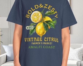 Retro Lemon Tee: Coastal Italy Summer Shirt, Comfort Colors Unisex T-Shirt