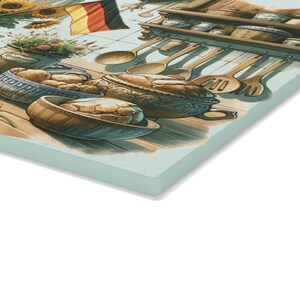 German Kitchen Cutting Board - German Heritage Gift, Glass Board, Decorative Kitchen Decor, Food Prep Surface, Unique Housewarming Present image 7