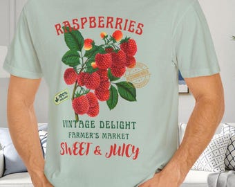 Vintage Raspberry Graphic Tee: Farmer's Market Unisex T-shirt - Etsy