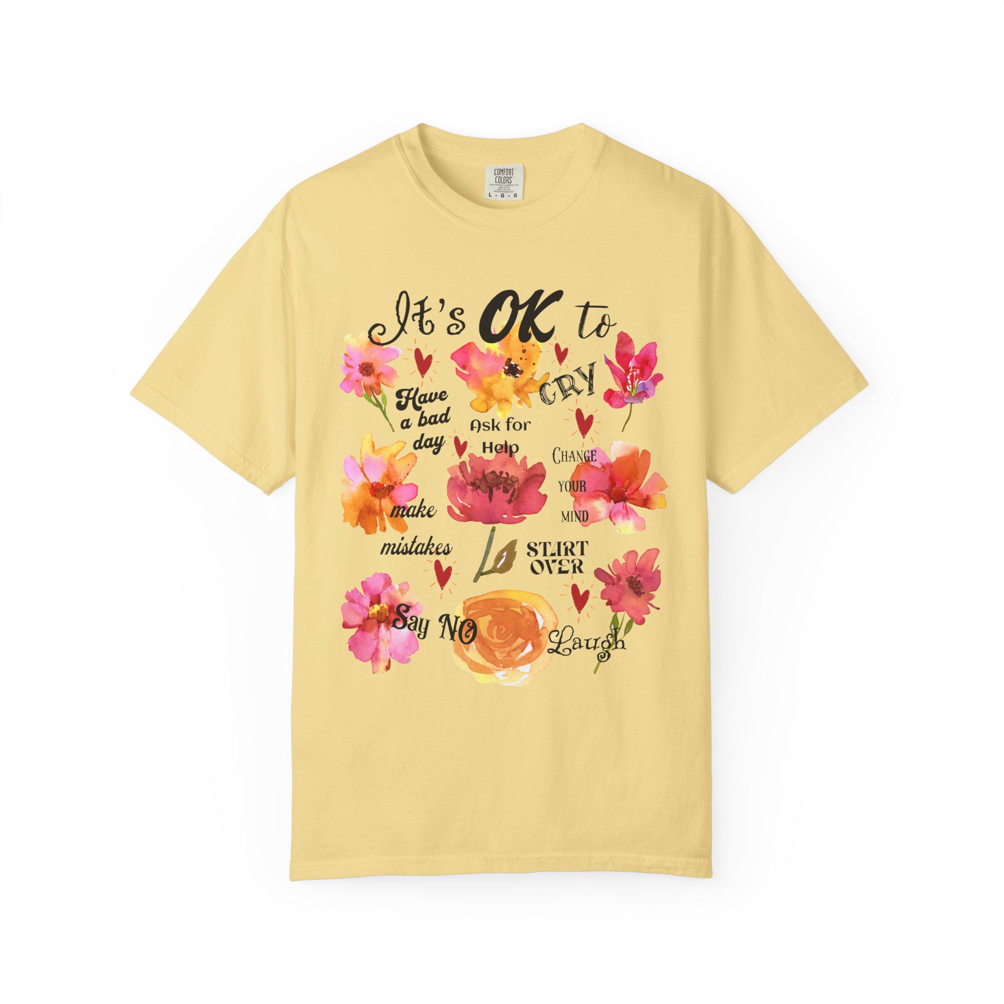 Inspirational Floral T-shirt, Motivational Gift, Positive Quote