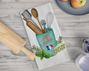 French kitchen Soft Tea Towel, Made in France kitchen dish towel, French Country Kitchen large cotton towel.