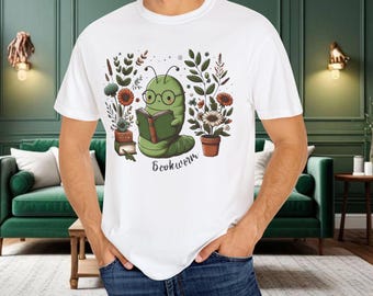 Bookworm T-Shirt: Cottagecore Book Lover Unisex Tee