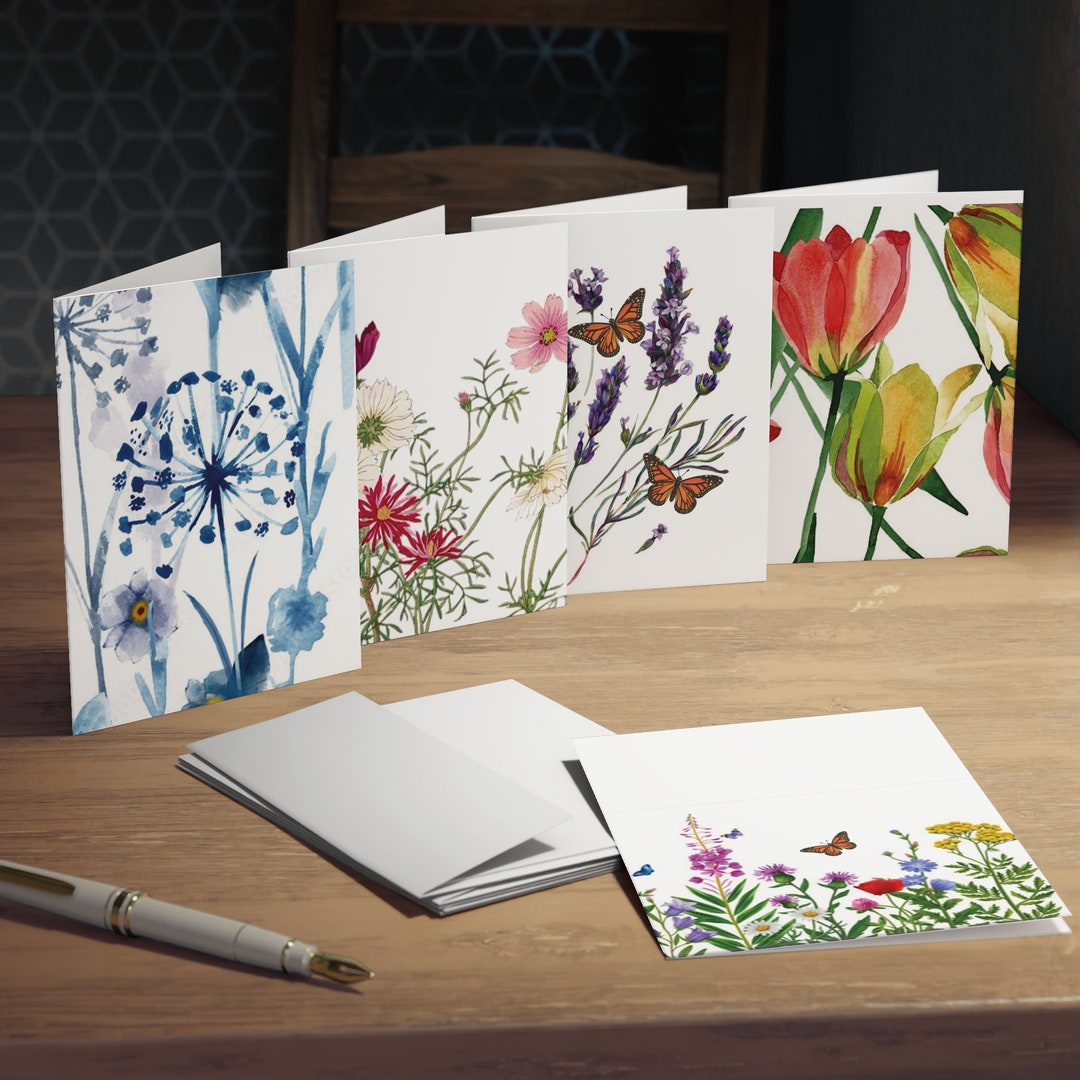 Multi-design Flower Garden Greeting Cards (5-pack) - Blank Inside ...