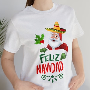 Feliz Navidad shirt, Spanish Christmas, Unisex Jersey Short Sleeve Tee