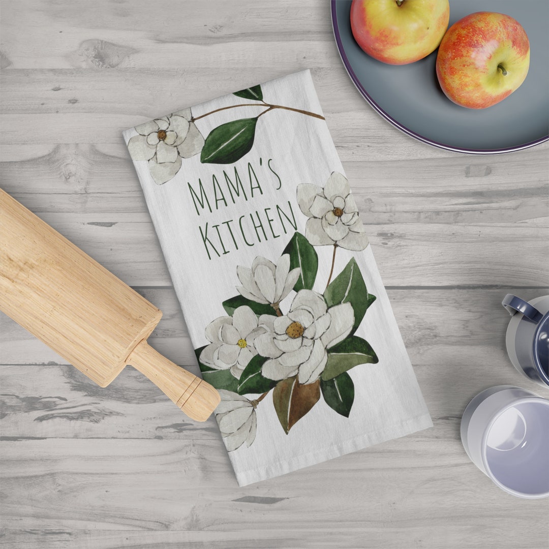Mama's Kitchen With Beautiful Southern Magnolias Soft Tea Towel ...