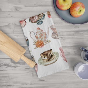 Ręcznik kuchenny, Herbata i wypieki na herbatę, Prezent dla piekarza, Dzień Matki, Ręcznik kuchenny, Wystrój kuchni w stylu wiktoriańskim, Wystrój przyjęcia herbacianego, Herbata angielska