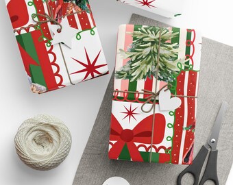 Vintage Nikolaus Geschenkpapier | Urlaub Geschenkverpackung